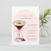 Invitation Un Tini est sur le chemin Baby shower fille (Debout devant)