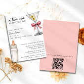Invitation Un Tini One rose Martini QR Code Baby shower