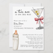 Invitation Un Tini One rose Martini QR Code Baby shower (Devant)