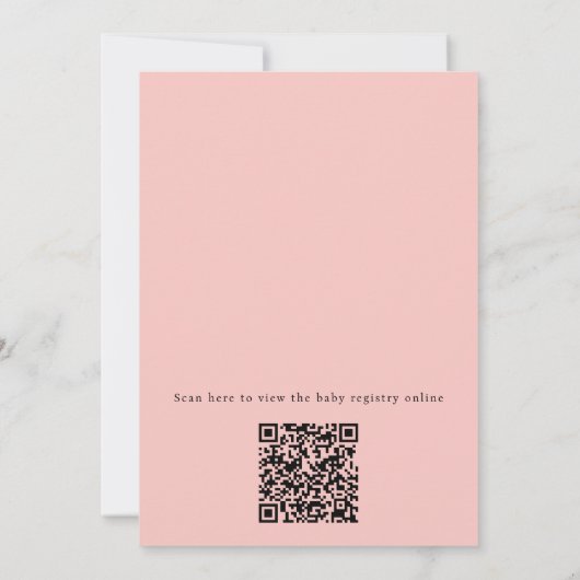 Invitation Un Tini One rose Martini QR Code Baby shower (Dos)