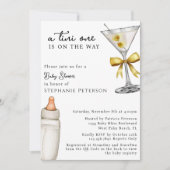 Invitation Un Tini One Yellow Martini Code QR Baby Shower (Devant)