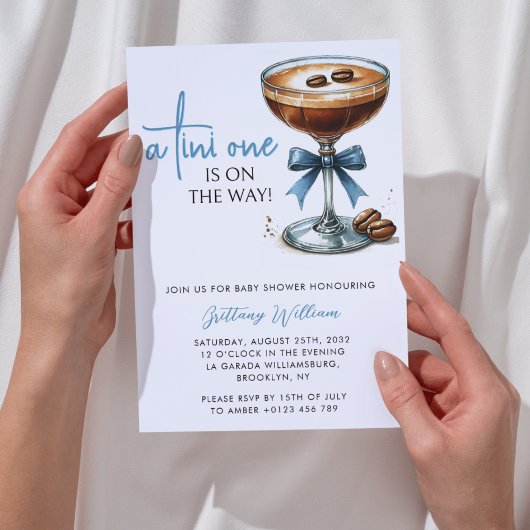 Invitation Un Tini Se Trouve Sur Le Chemin Du Baby shower Gar