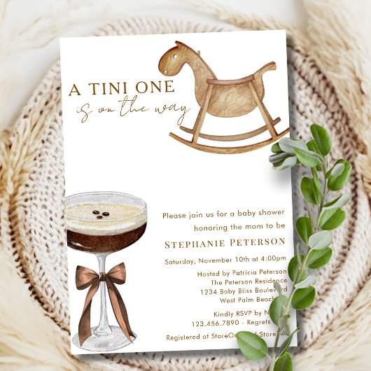 Invitation Un Tini Sur Le Chemin Baby shower Espresso Martini