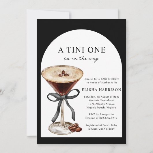 Invitation Un Tini sur le chemin du Baby shower (Devant)