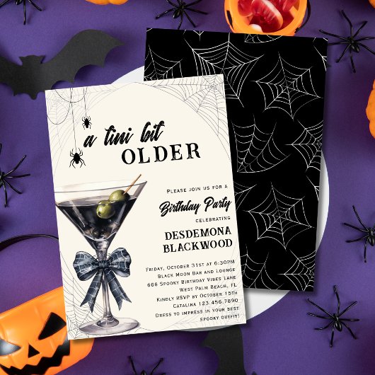 Invitation Un Tini Un Peu Plus Ancien Araignée Halloween fête