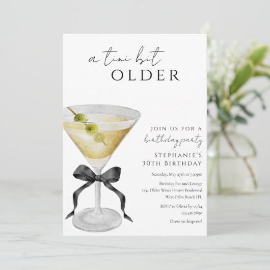 Invitation Un Tini Un Peu Plus Ancien Chic Dirty Martini Anni (Debout devant)