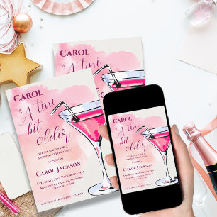 Invitation Un Tini Un Peu Plus Ancien Cocktail À Martini Rose