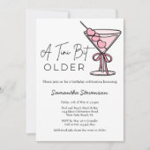 Invitation Un Tini Un Peu Plus Ancien Coeur Rose Olives Fête  (Devant)