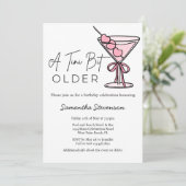 Invitation Un Tini Un Peu Plus Ancien Coeur Rose Olives Fête  (Debout devant)