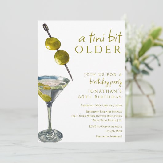Invitation Un Tini Un Peu Plus Ancien Deux Olives Martini Sal (Debout devant)