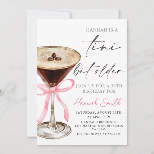 Invitation Un Tini Un Peu Plus Ancien Espresso Martini (Devant)