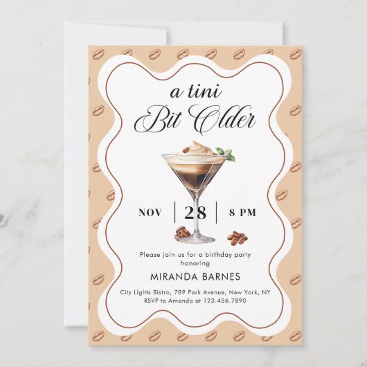 Invitation Un Tini Un Peu Plus Ancien Espresso Martini (Devant)
