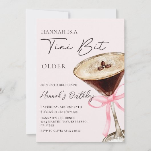Invitation Un Tini Un Peu Plus Ancien Espresso Martini (Devant)