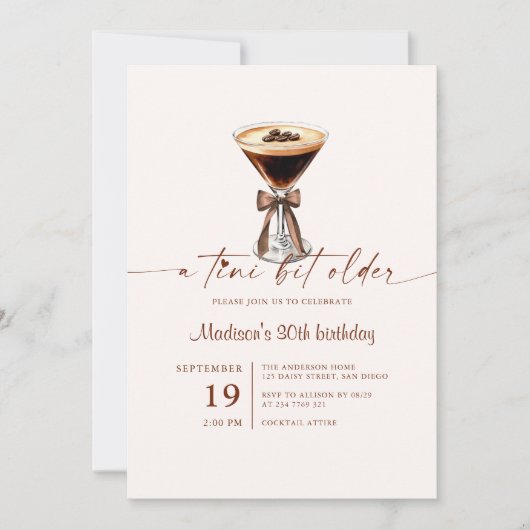 Invitation Un Tini Un Peu Plus Ancien Espresso Martini (Devant)