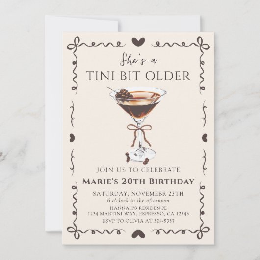 Invitation Un Tini Un Peu Plus Ancien Espresso Martini (Devant)
