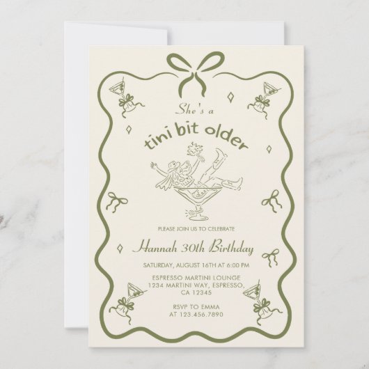 Invitation Un Tini Un Peu Plus Ancien Espresso Martini Bow An (Devant)