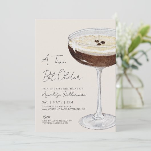 Invitation Un Tini Un Peu Plus Ancien Espresso Martini fête d (Debout devant)