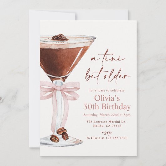 Invitation Un Tini Un Peu Plus Ancien Espresso Martini fête d (Devant)
