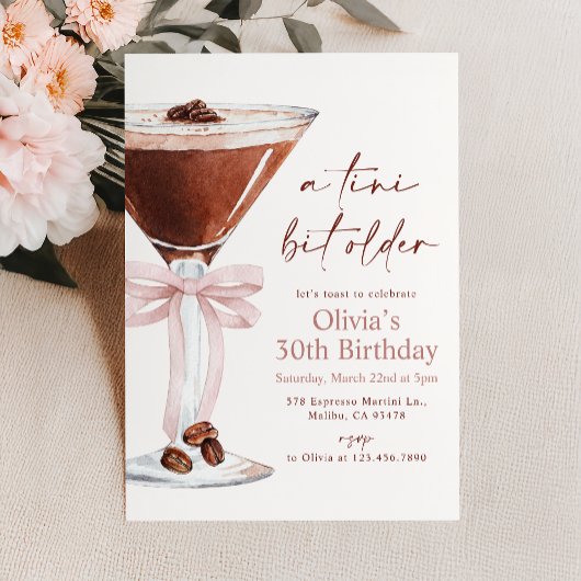 Invitation Un Tini Un Peu Plus Ancien Espresso Martini fête d