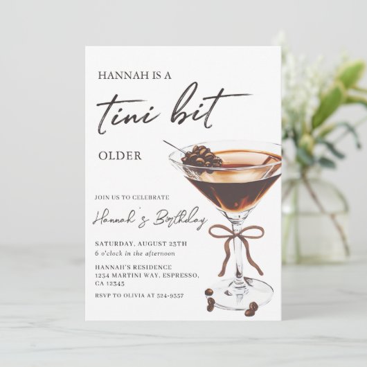 Invitation Un Tini Un Peu Plus Ancien Espresso Martini fête d (Debout devant)
