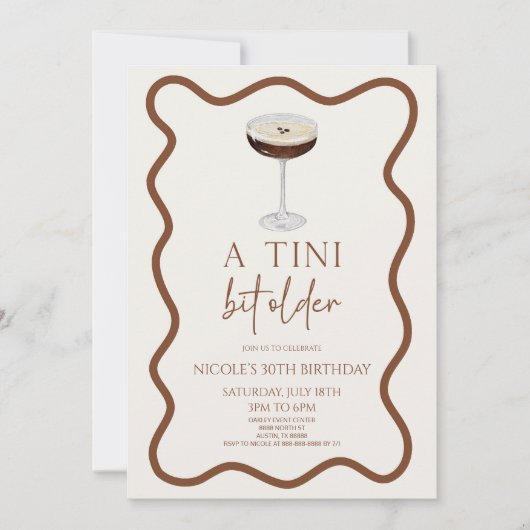 Invitation Un Tini Un Peu Plus Ancien Expresso Martini Annive (Devant)