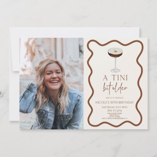 Invitation Un Tini Un Peu Plus Ancien Expresso Martini Annive (Devant)