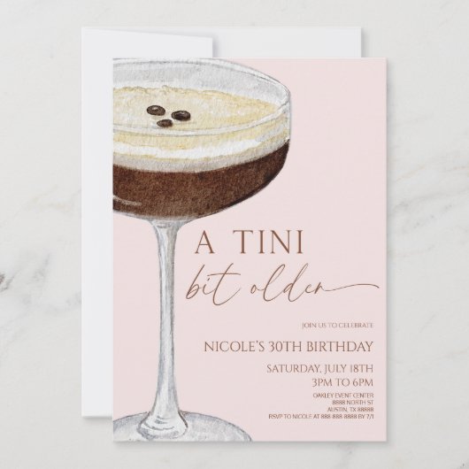 Invitation Un Tini Un Peu Plus Ancien Expresso Martini Annive (Devant)