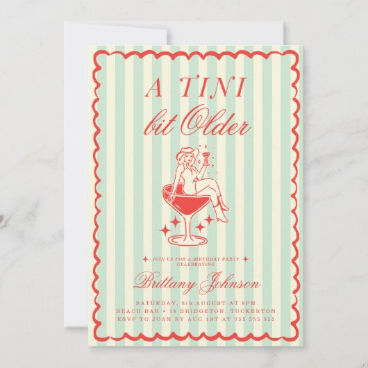 Invitation Un Tini Un Peu Plus Ancien Fête D'Anniversaire Occ (Devant)