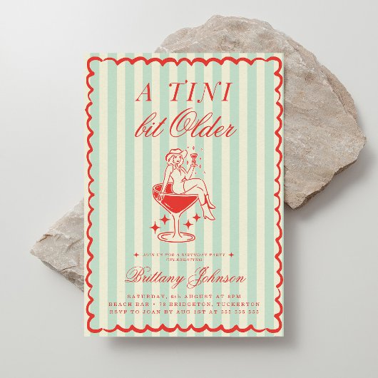 Invitation Un Tini Un Peu Plus Ancien Fête D'Anniversaire Occ
