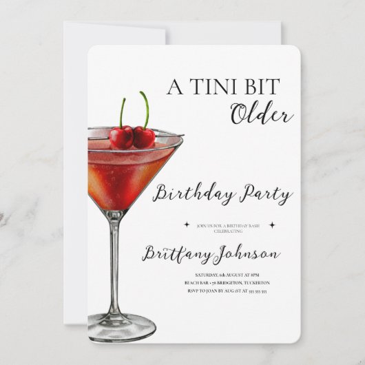 Invitation Un Tini Un Peu Plus Ancien Martini (Devant)