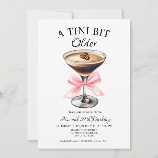 Invitation Un Tini Un Peu Plus Ancien Martini (Devant)