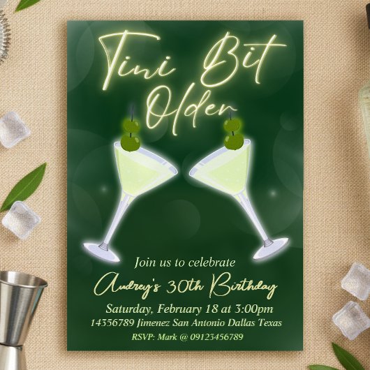 Invitation Un Tini Un Peu Plus Ancien - Martini