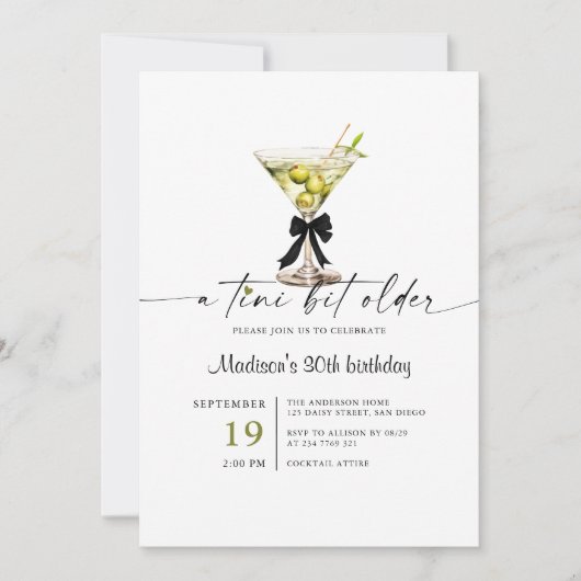 Invitation Un Tini Un Peu Plus Ancien Martini (Devant)