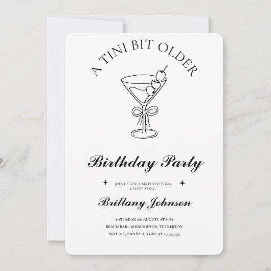 Invitation Un Tini Un Peu Plus Ancien Martini (Devant)