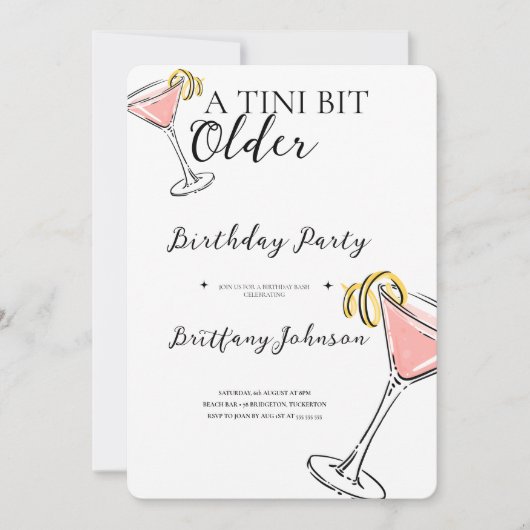 Invitation Un Tini Un Peu Plus Ancien Martini (Devant)