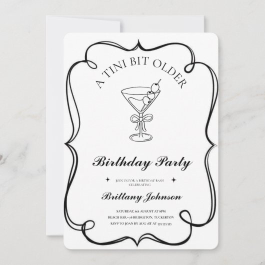 Invitation Un Tini Un Peu Plus Ancien Martini (Devant)