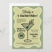Invitation Un Tini Un Peu Plus Ancien Martini À Thème Anniver (Devant / Derrière)