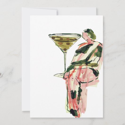 Invitation Un Tini Un Peu Plus Ancien Martini Artsy Anniversa (Dos)