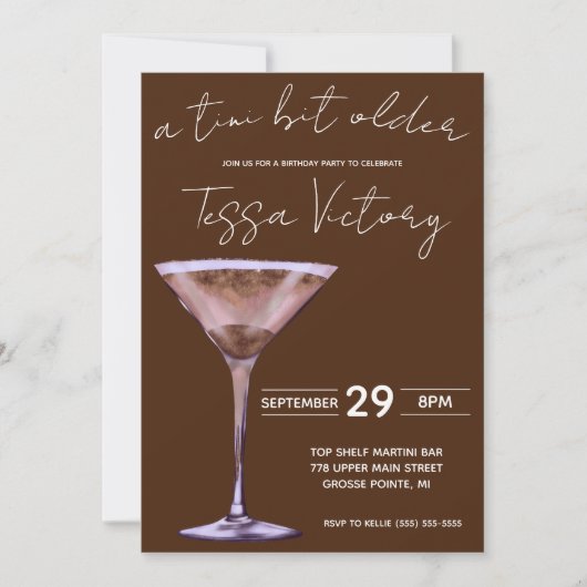 Invitation Un Tini Un Peu Plus Ancien, Martini Chocolat (Devant)