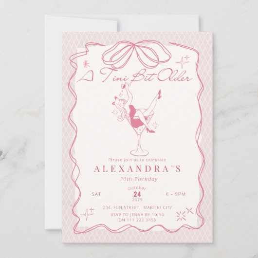 Invitation Un Tini Un Peu Plus Ancien Martini Filles Annivers (Devant)