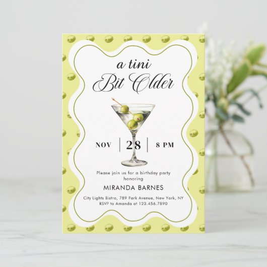 Invitation Un Tini Un Peu Plus Ancien Martini Olive Anniversa (Debout devant)