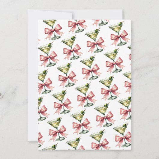 Invitation Un Tini Un Peu Plus Ancien Martini Rose Bow Annive (Dos)