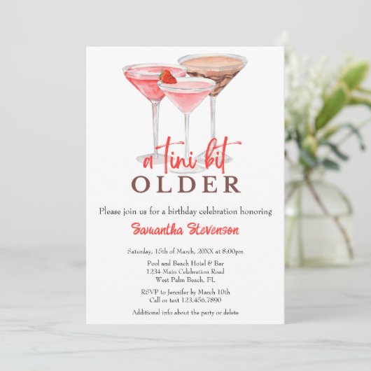 Invitation Un Tini Un Peu Plus Ancien Martini Thème Anniversa (Debout devant)