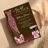 Invitation Un Tini Un Peu Plus Ancien Mocha Pink Glam fête d'