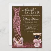Invitation Un Tini Un Peu Plus Ancien Mocha Pink Glam fête d' (Devant)