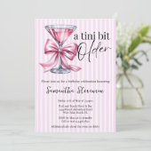 Invitation Un Tini Un Peu Plus Ancienne Coquette Rose Bow (Debout devant)