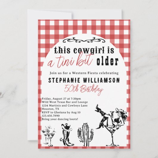 Invitation Un Tini Un Peu Plus Ancienne Cowgirl Occidentale F (Devant)