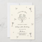 Invitation Un Tini Un Peu Plus Ancienne Main Quirky Dessinée (Devant)