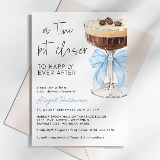 Invitation Un Tini Un Peu Plus Près Bow Espresso Martini Mari