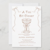 Invitation Un Tini Un Peu Plus Près Main Tirée Fête des marié (Devant)